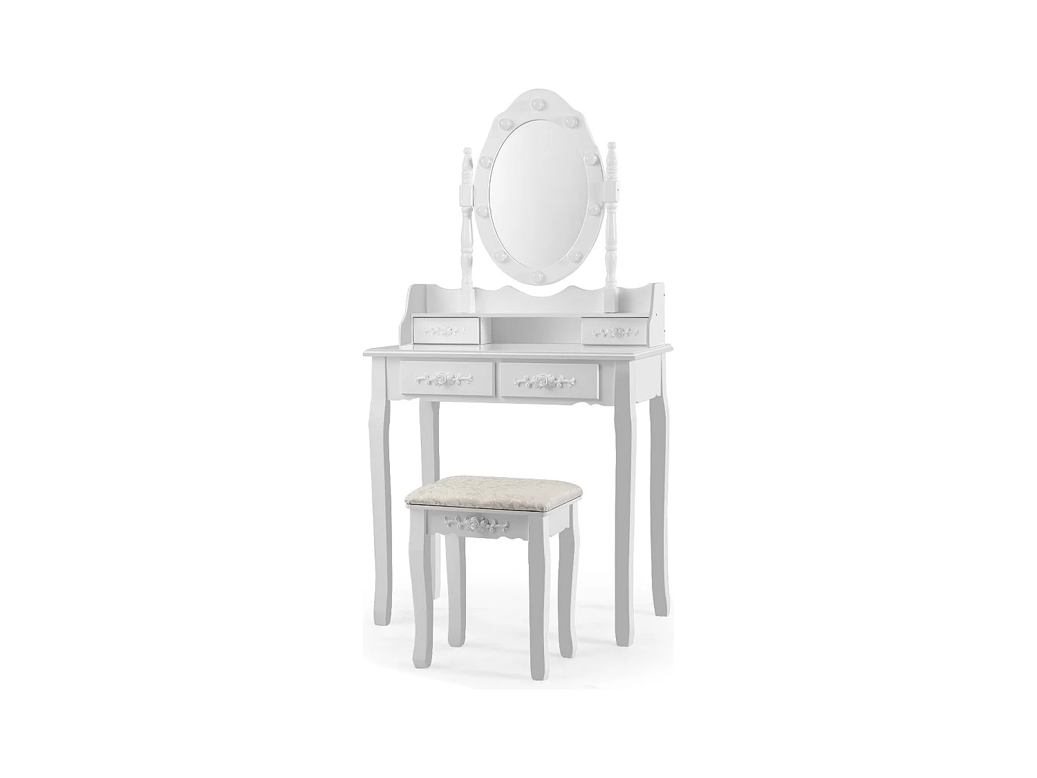 Coiffeuse table de maquillage blanche 75 x 40 x 146 cm 20_0000482
