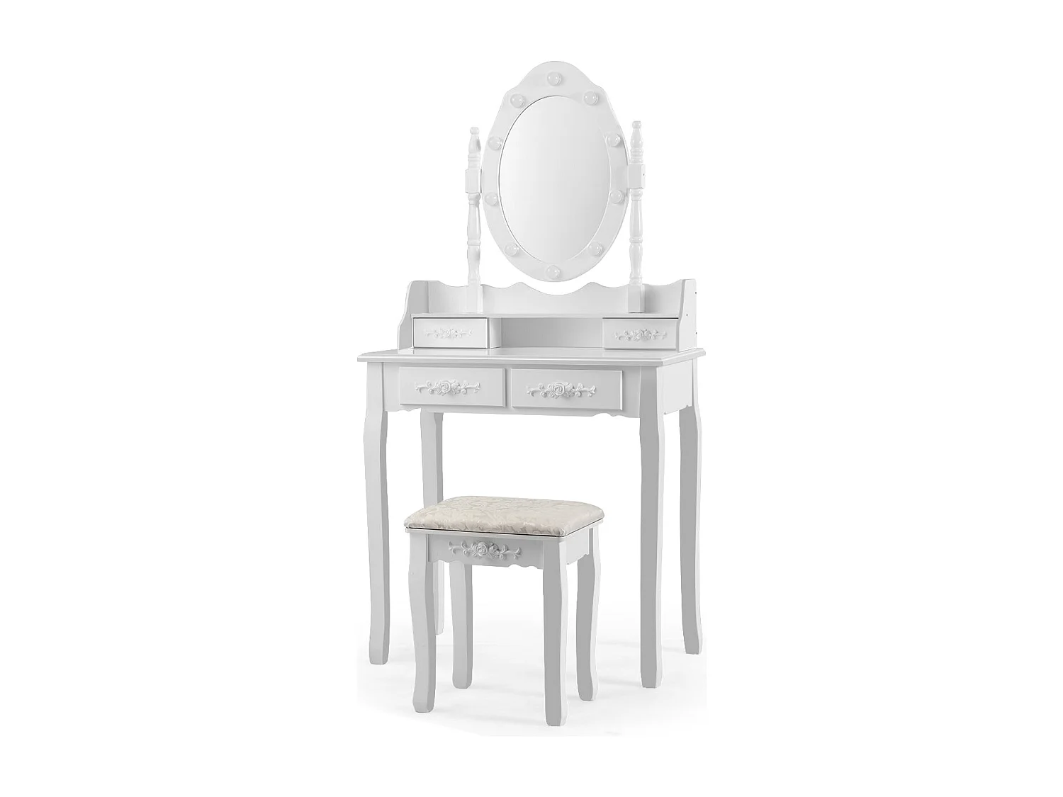 Coiffeuse table de maquillage blanche 75 x 40 x 146 cm 20_0000482
