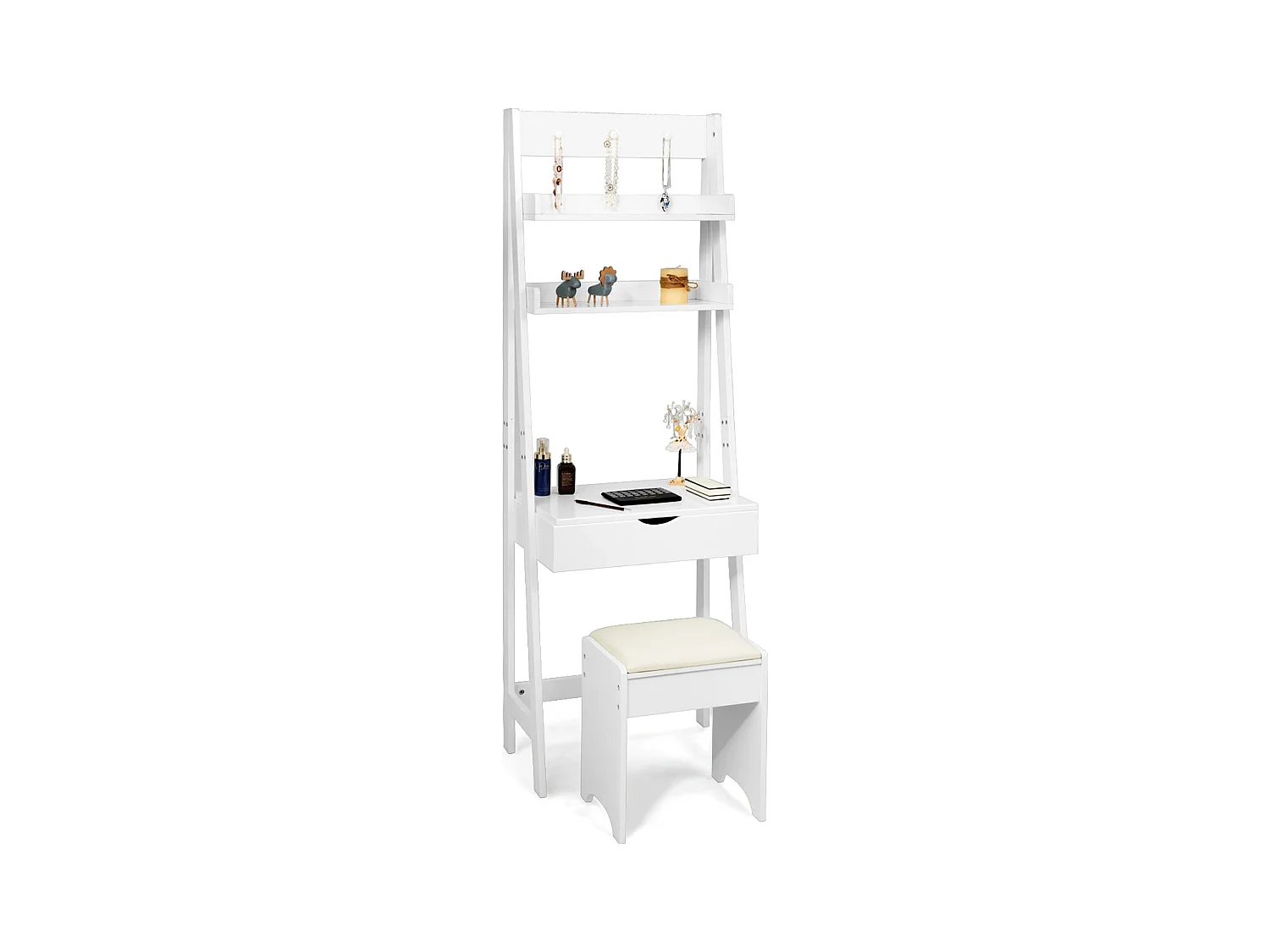 Coiffeuse avec miroir table blanche 60 x 40 x 180 cm 20_0000471
