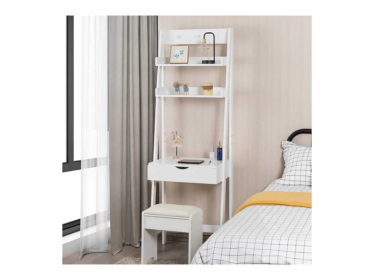 Coiffeuse avec miroir table blanche 60 x 40 x 180 cm 20_0000471