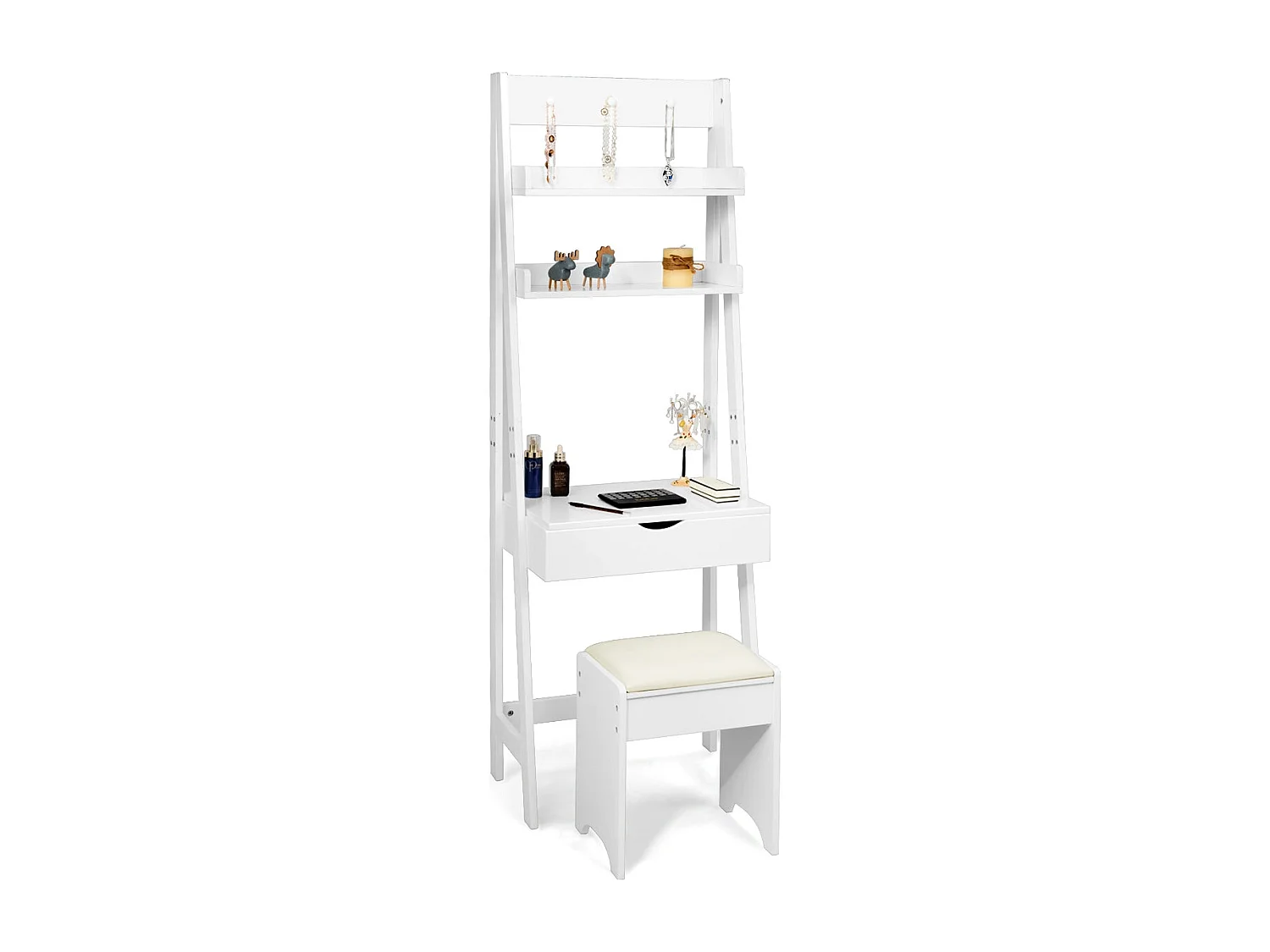 Coiffeuse avec miroir table blanche 60 x 40 x 180 cm 20_0000471