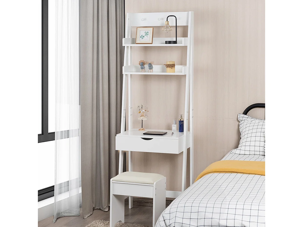 Coiffeuse avec miroir table blanche 60 x 40 x 180 cm 20_0000471