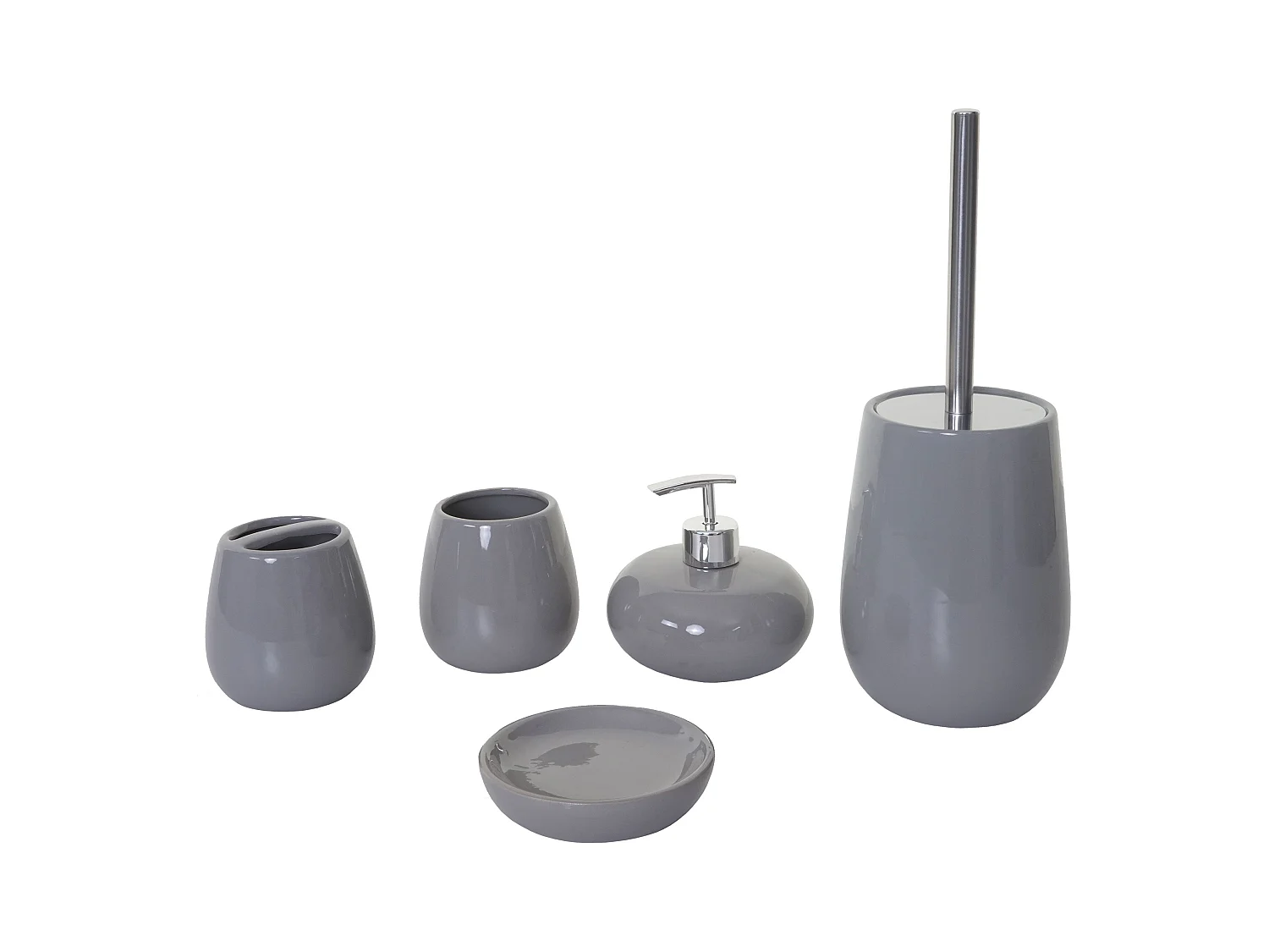 Set de 5 accessoires grise 12 x 12 x 33 cm 04_0003581