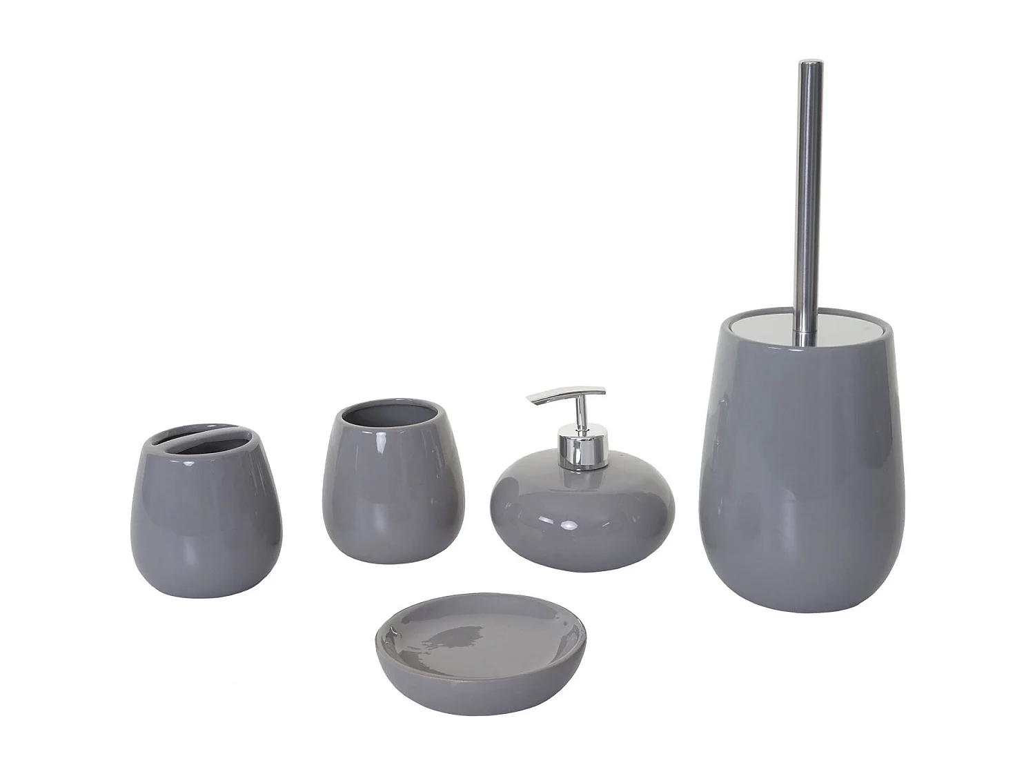 Set de 5 accessoires grise 12 x 12 x 33 cm 04_0003581