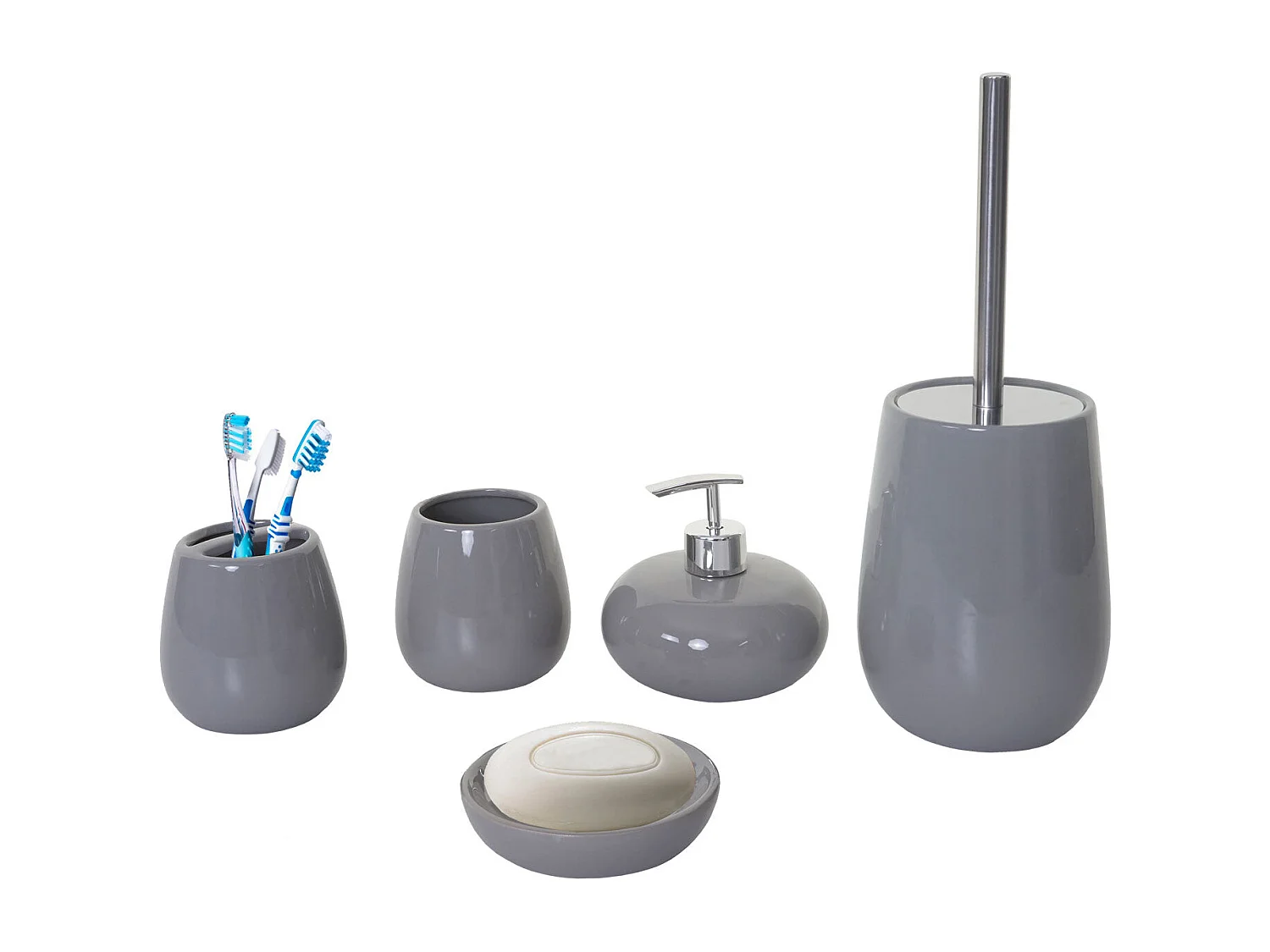 Set de 5 accessoires grise 12 x 12 x 33 cm 04_0003581