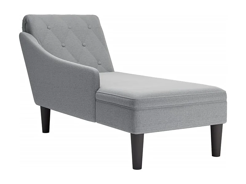 Méridienne chaise longue canapé tissu grise 145 x 56 x 70 cm DEC026255