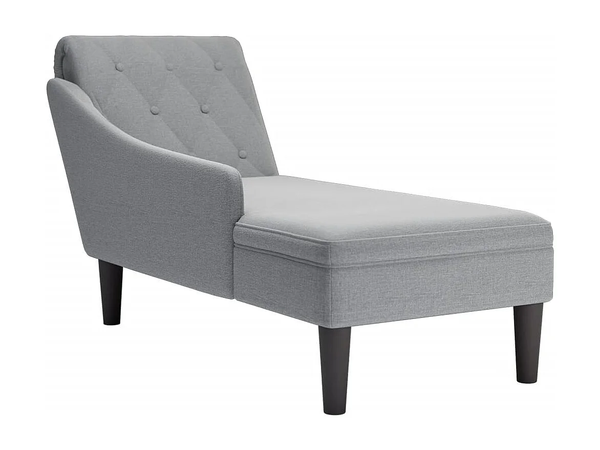 Méridienne chaise longue canapé tissu grise 145 x 56 x 70 cm DEC026255