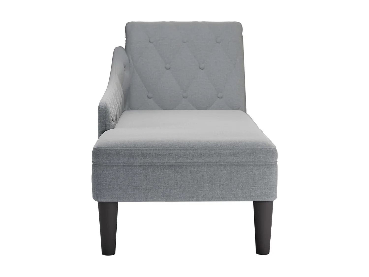 Méridienne chaise longue canapé tissu grise 145 x 56 x 70 cm DEC026255