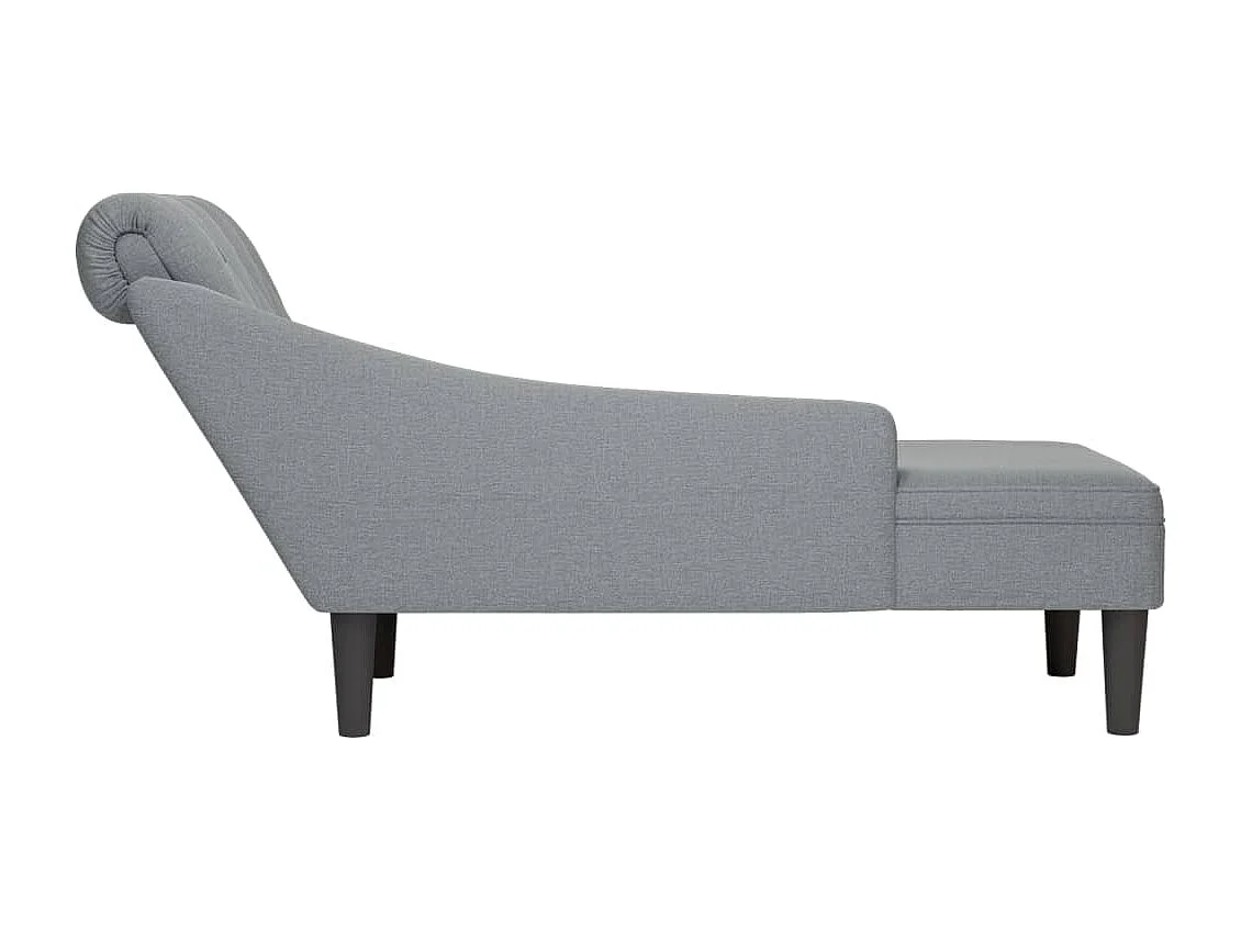 Méridienne chaise longue canapé tissu grise 145 x 56 x 70 cm DEC026255