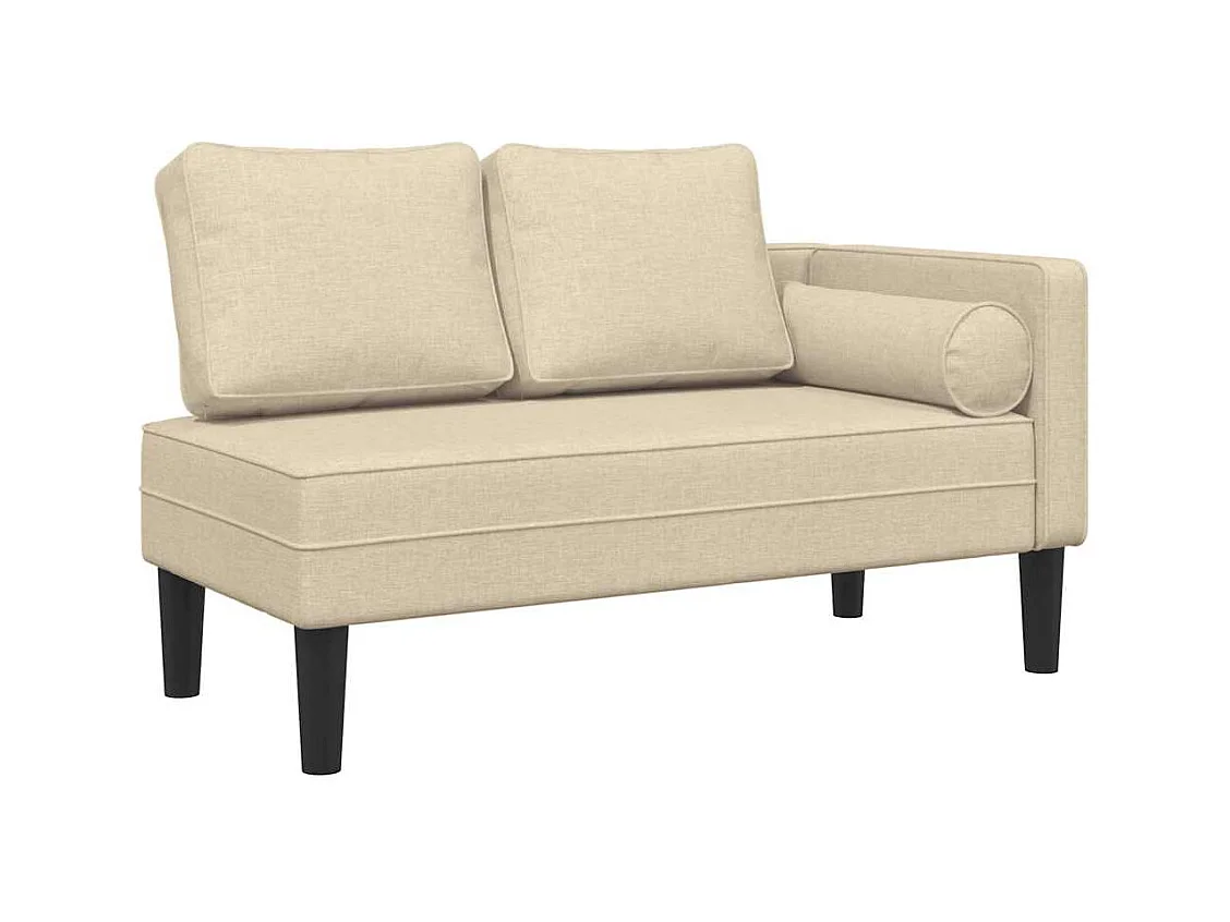 Méridienne chaise longue canapé tissu crème 116.5 x 62 x 57.5 cm DEC026067