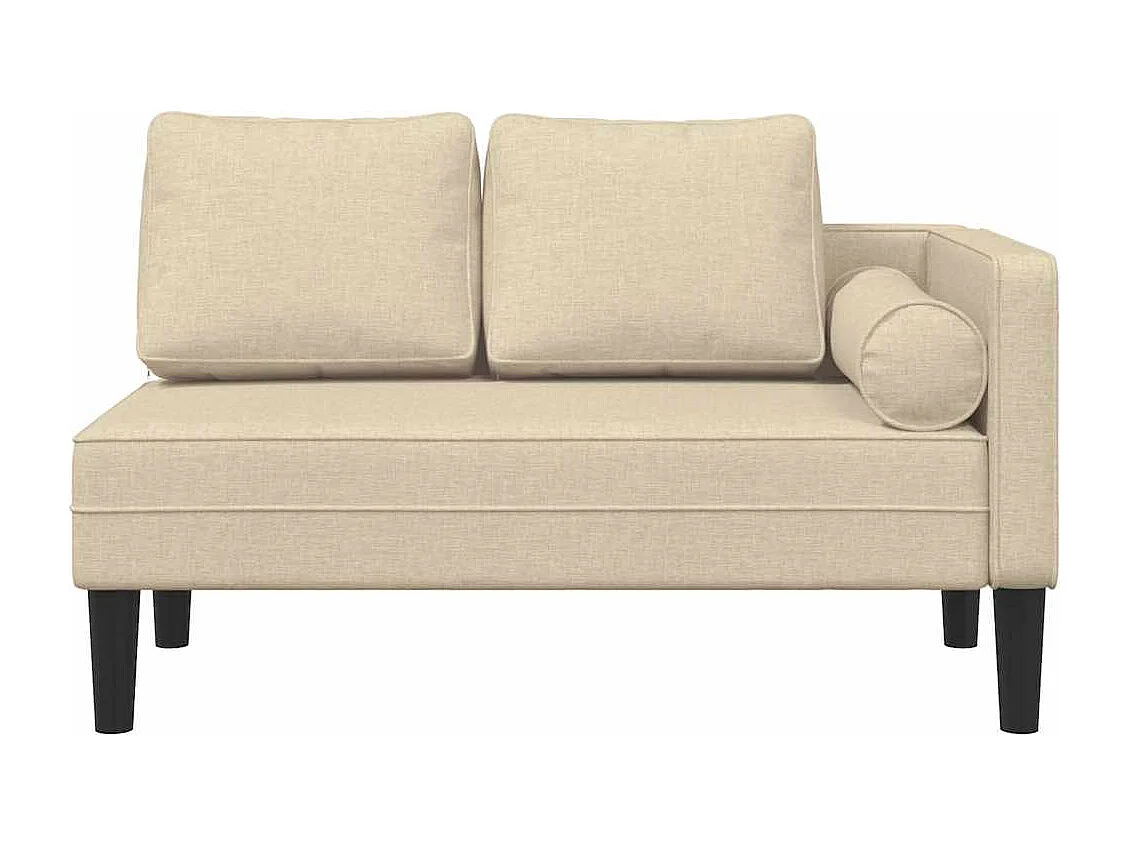 Méridienne chaise longue canapé tissu crème 116.5 x 62 x 57.5 cm DEC026067