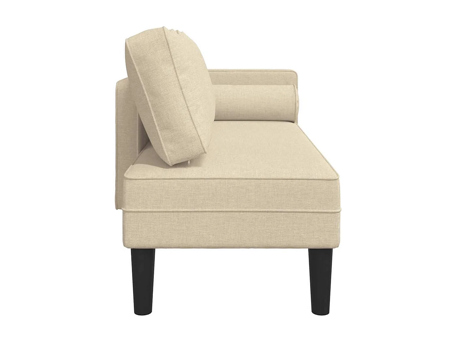 Méridienne chaise longue canapé tissu crème 116.5 x 62 x 57.5 cm DEC026067