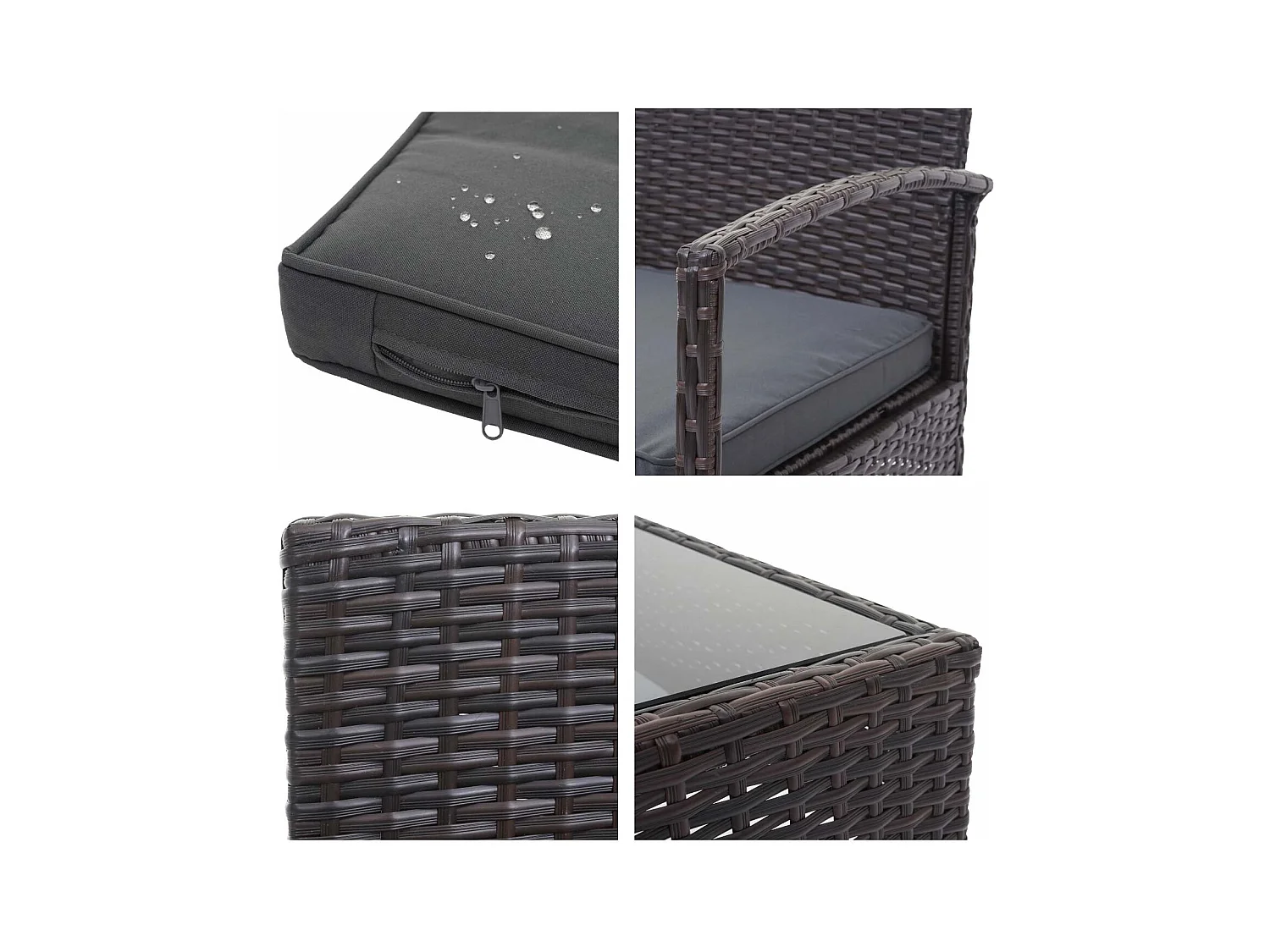 Ensemble pour extérieur balcon/jardin/salon grise 57 x 59 x 72 cm 04_0004200