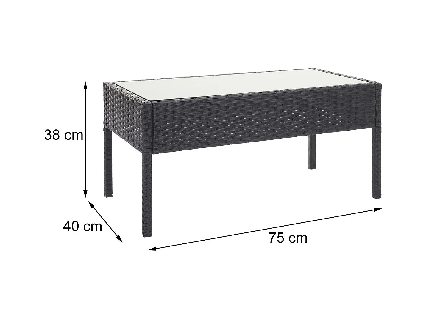 Ensemble pour extérieur balcon/jardin/salon grise 57 x 59 x 72 cm 04_0004200