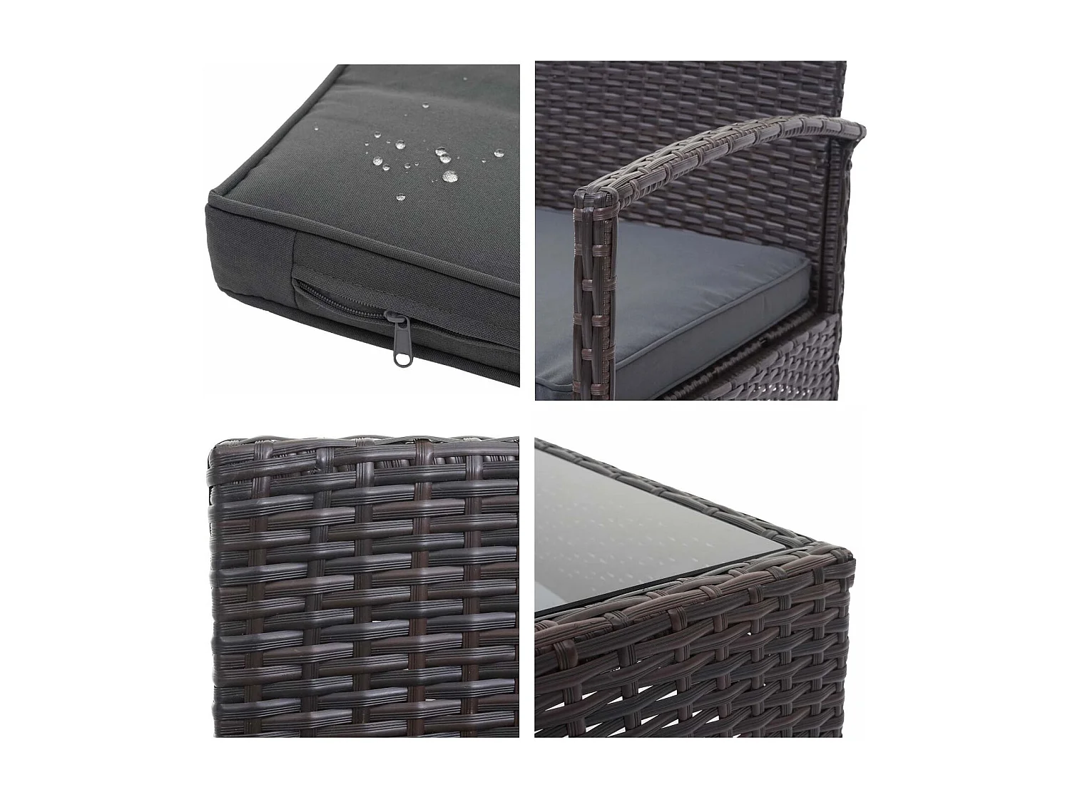 Ensemble pour extérieur balcon/jardin/salon grise 57 x 59 x 72 cm 04_0004200