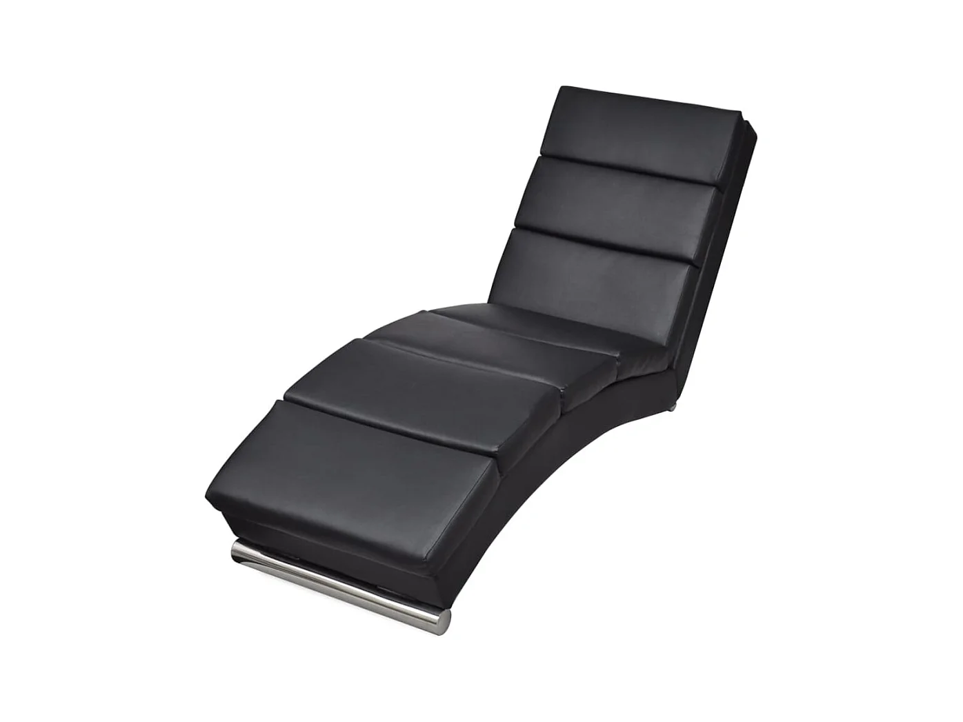 Méridienne chaise longue pour PVC noire 154 x 52.5 x 72 cm DEC026205