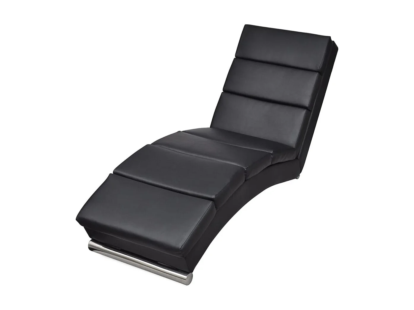 Méridienne chaise longue pour PVC noire 154 x 52.5 x 72 cm DEC026205