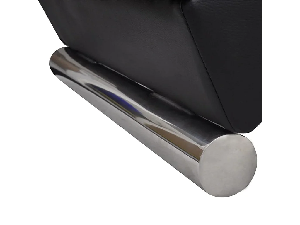 Méridienne chaise longue pour PVC noire 154 x 52.5 x 72 cm DEC026205