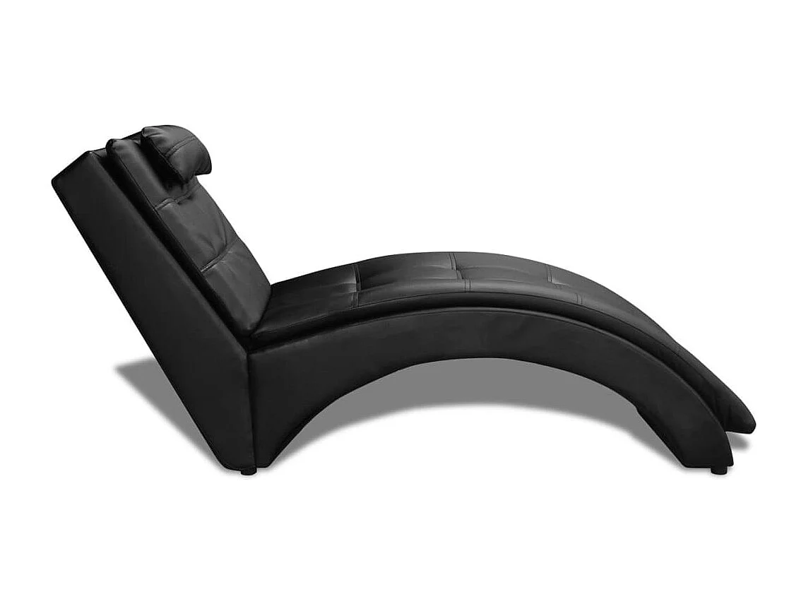 Méridienne chaise longue canapé PVC noire 150 x 55 x 72 cm DEC026111