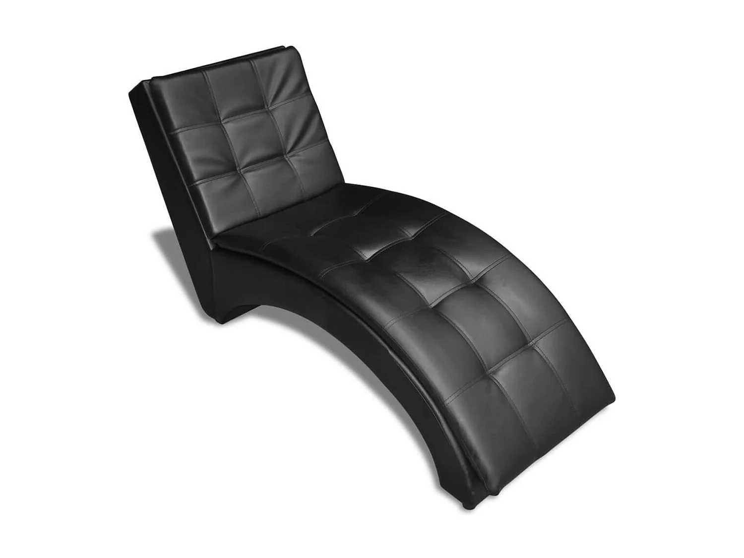Méridienne chaise longue canapé PVC noire 150 x 55 x 72 cm DEC026111