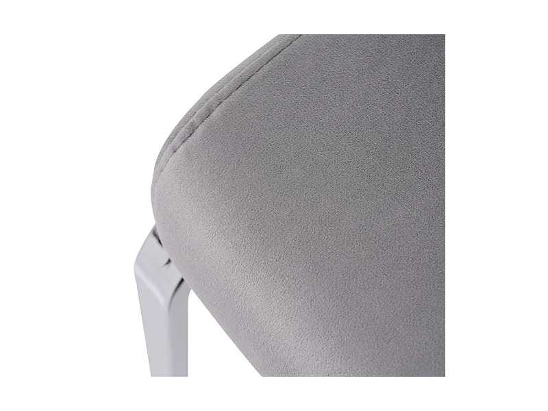 Lot de 2 chaises cantilever en velours et métal argenté, conception de diamant, charge max 150kg, 55x45x87cm, Gris
