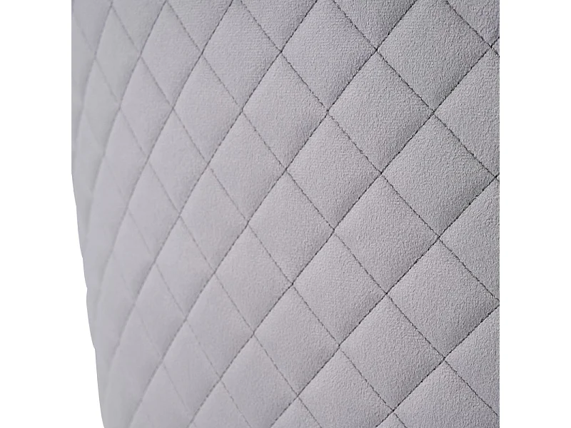 Lot de 2 chaises cantilever en velours et métal argenté, conception de diamant, charge max 150kg, 55x45x87cm, Gris