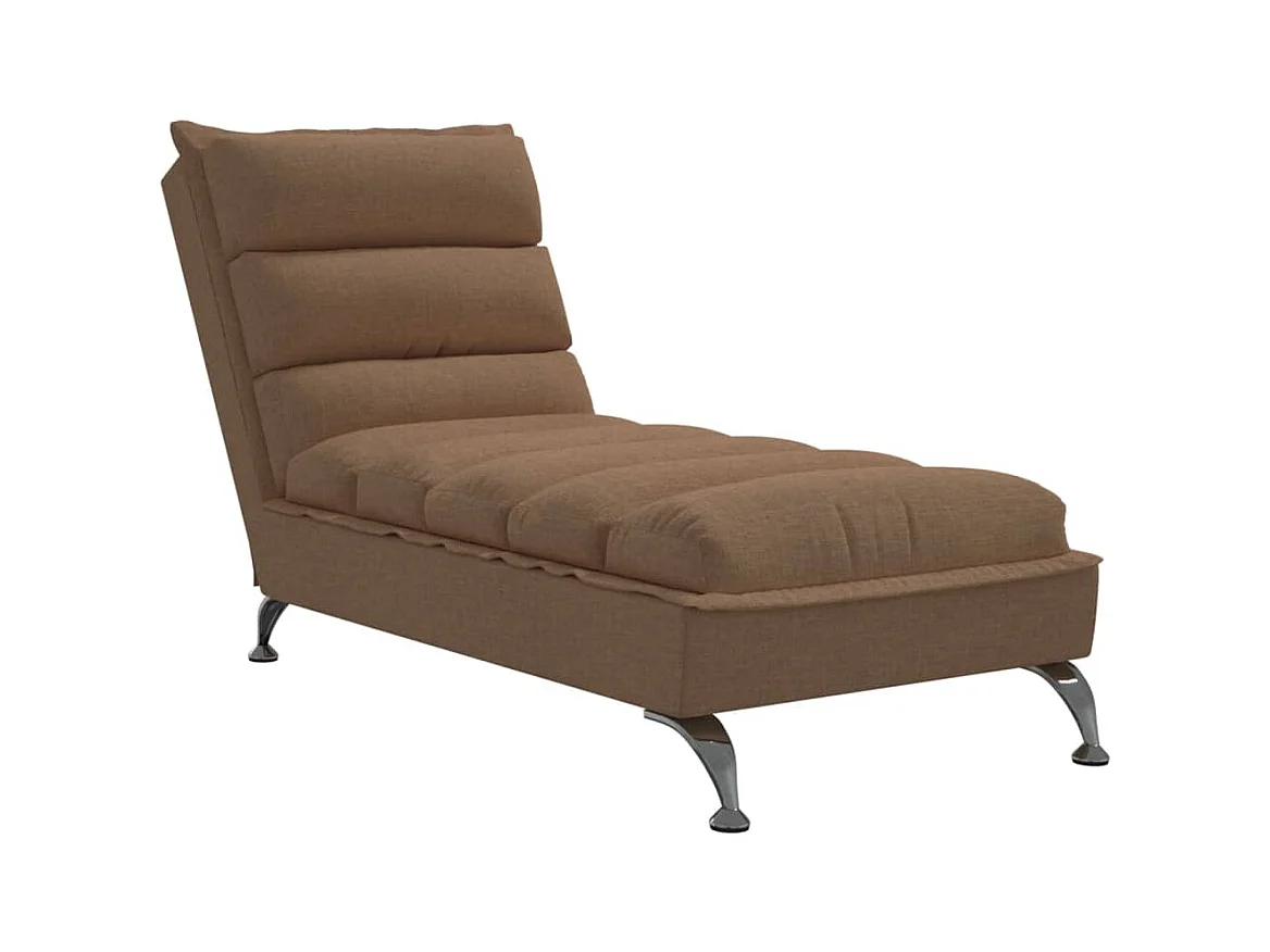 Méridienne chaise longue pour tissu marron 133.5 x 56 x 74 cm DEC026086