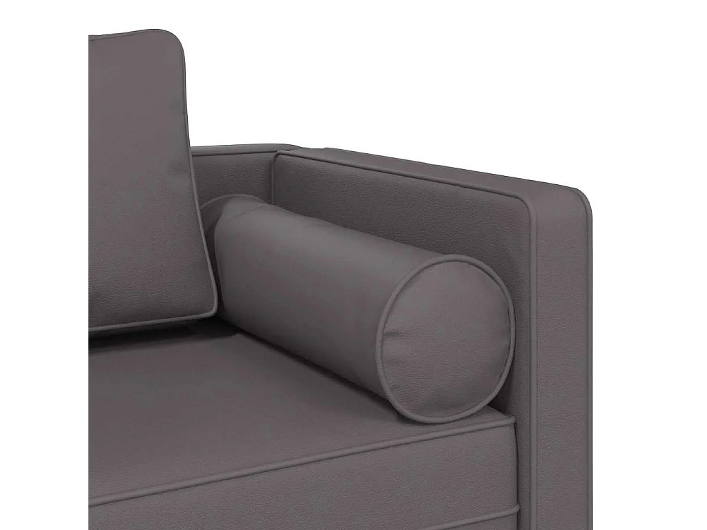 Méridienne chaise longue canapé PVC grise 116.5 x 62 x 57.5 cm DEC026082