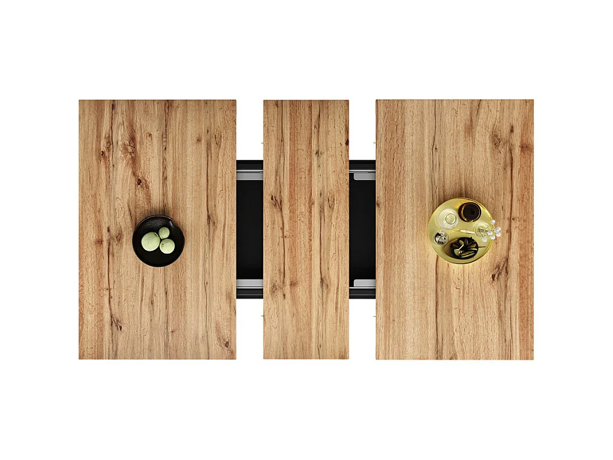 Table à manger extensible 6 à 8 personnes - avec espace de rangement - MDF - 110/140 x 80 x 76 cm