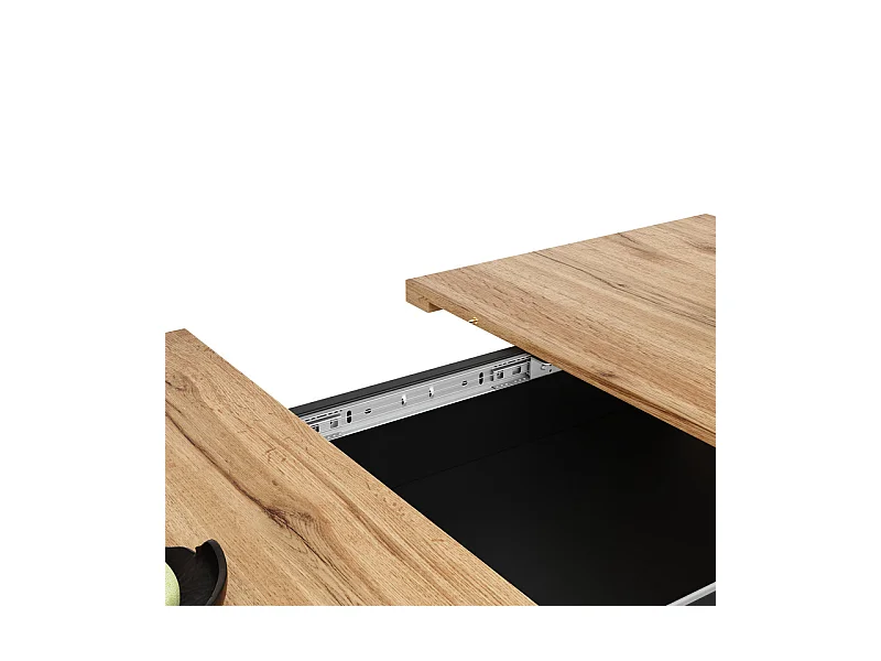 Table à manger extensible 6 à 8 personnes - avec espace de rangement - MDF - 110/140 x 80 x 76 cm