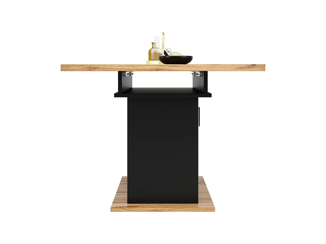 Table à manger extensible 6 à 8 personnes - avec espace de rangement - MDF - 110/140 x 80 x 76 cm