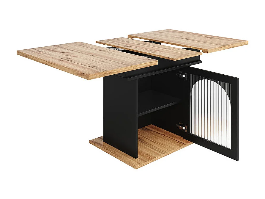 Table à manger extensible 6 à 8 personnes - avec espace de rangement - MDF - 110/140 x 80 x 76 cm