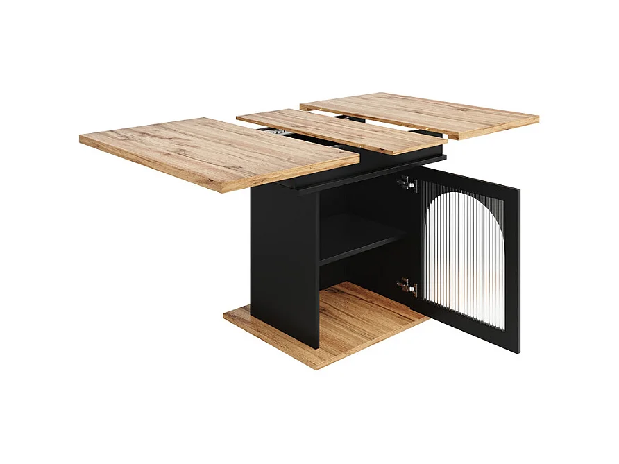 Table à manger extensible 6 à 8 personnes - avec espace de rangement - MDF - 110/140 x 80 x 76 cm