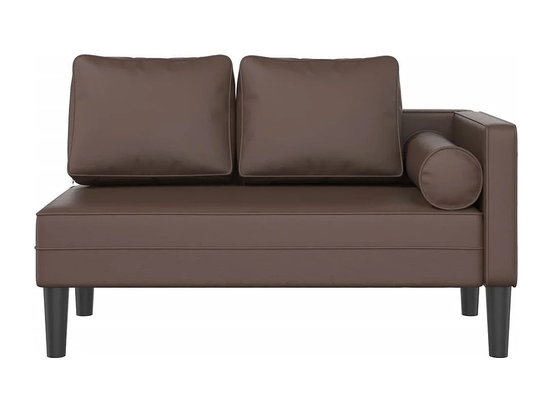 Méridienne chaise longue caanapé PVC marron 116.5 x 62 x 57.5 cm DEC026085