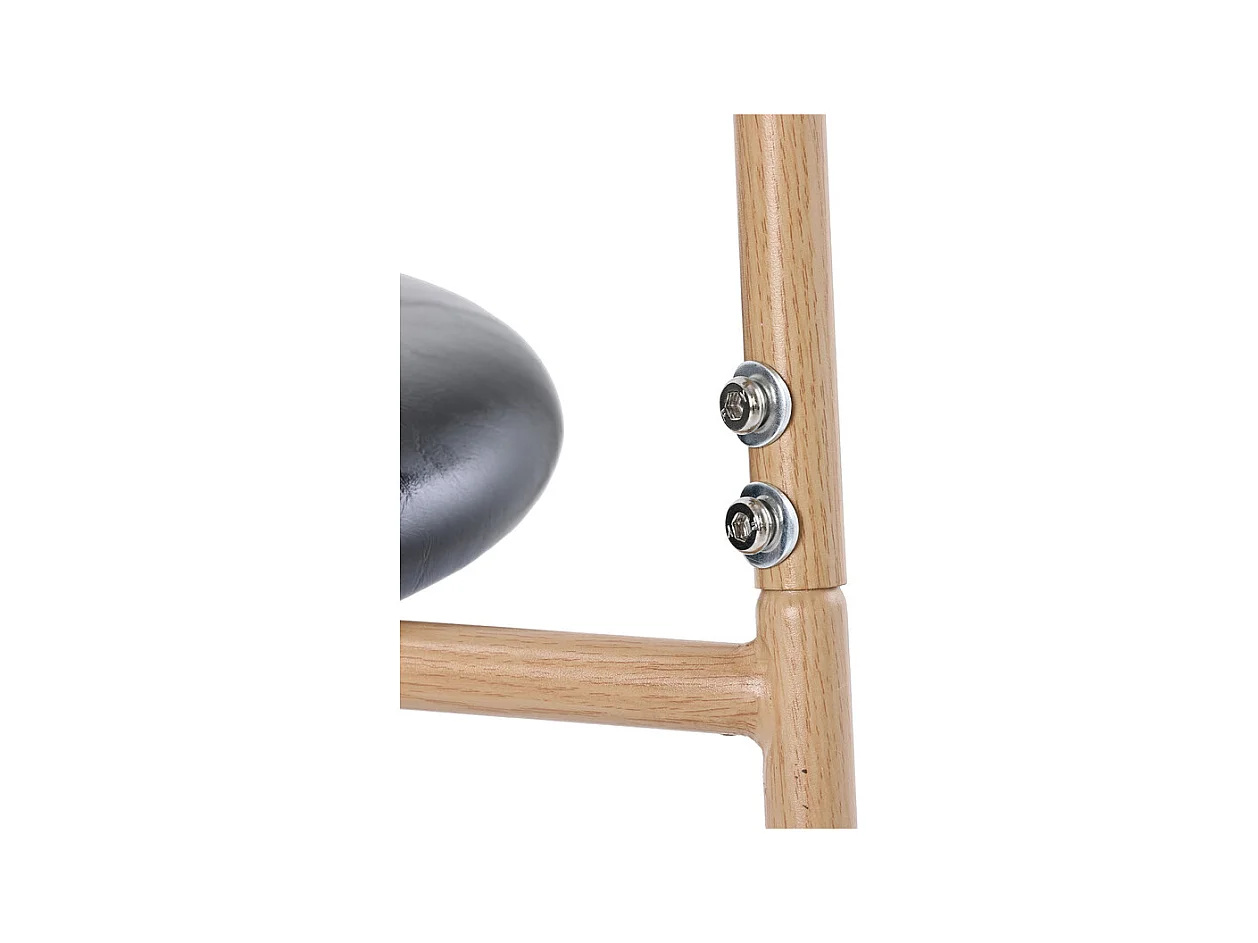 Lot de 4 Chaises en PU et rotin - pieds en métal - ergonomique - charge max 150kg - 46x48x80cm - Noir