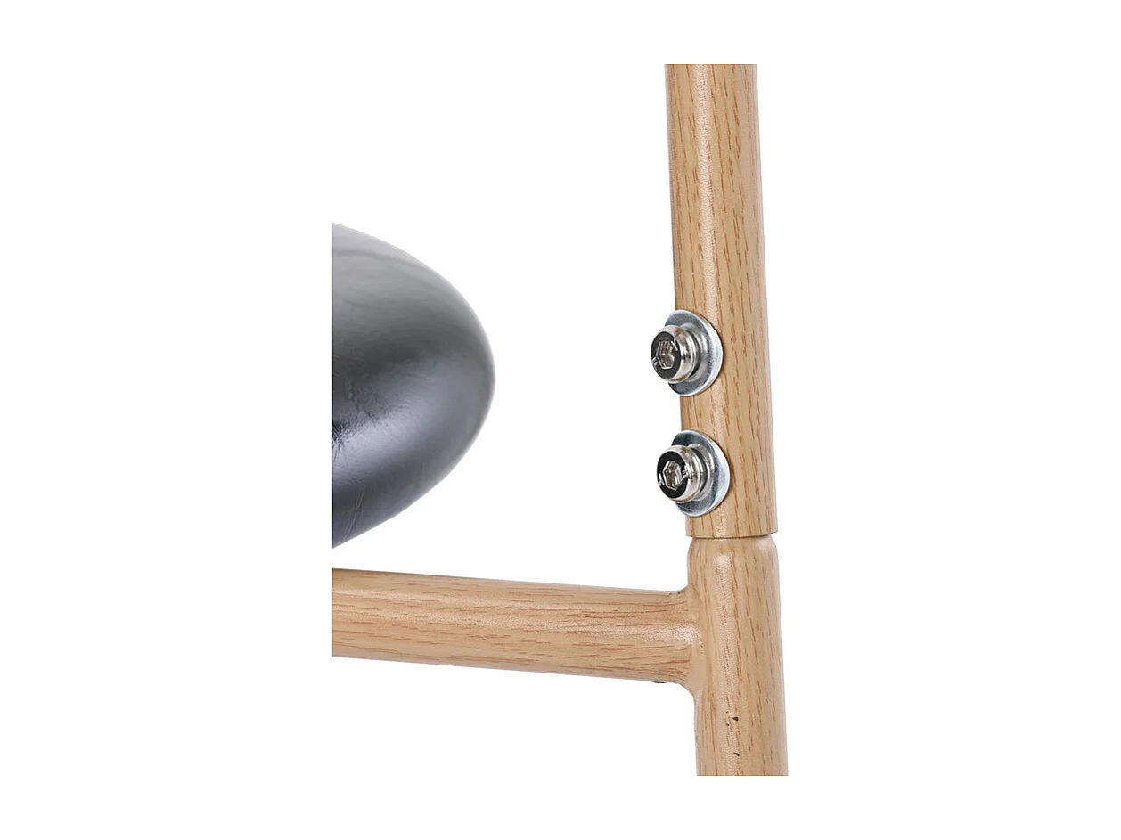 Lot de 4 Chaises en PU et rotin - pieds en métal - ergonomique - charge max 150kg - 46x48x80cm - Noir