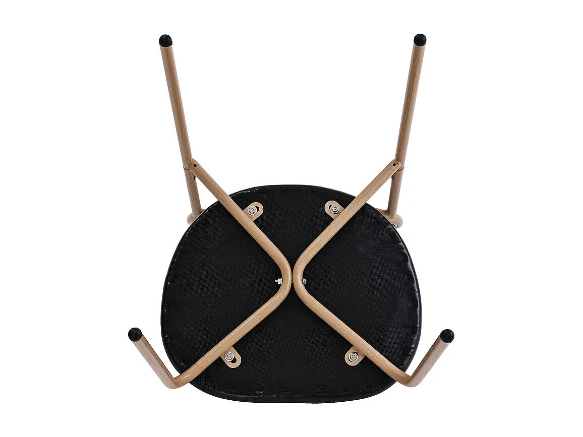 Lot de 4 Chaises en PU et rotin - pieds en métal - ergonomique - charge max 150kg - 46x48x80cm - Noir