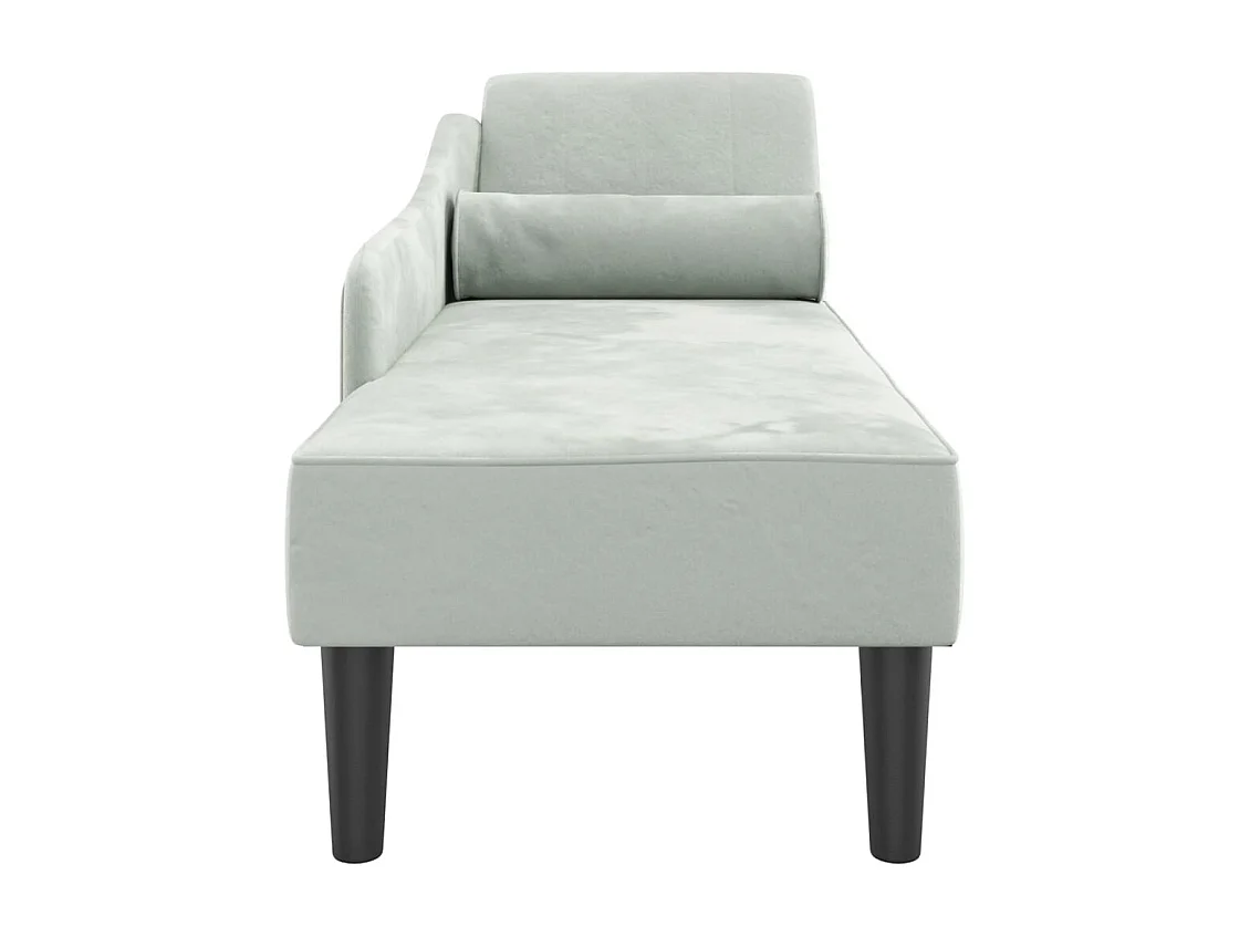 Méridienne chaise longue canapé grise 141 x 55.5 x 66.5 cm DEC026076