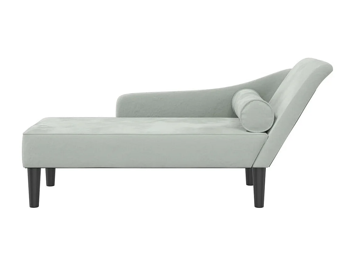 Méridienne chaise longue canapé grise 141 x 55.5 x 66.5 cm DEC026076