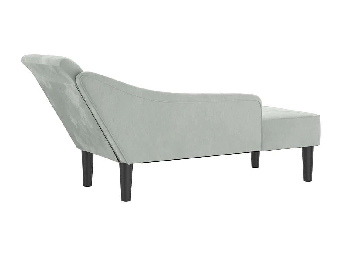 Méridienne chaise longue canapé grise 141 x 55.5 x 66.5 cm DEC026076