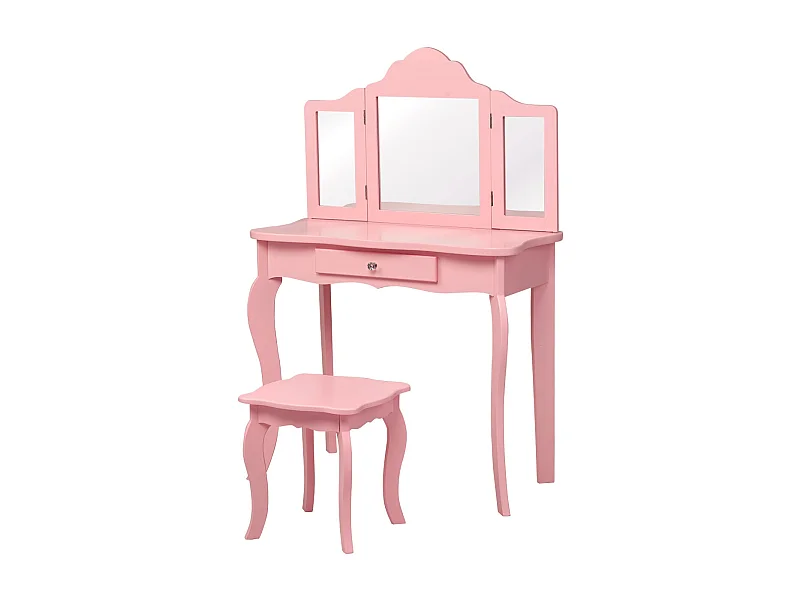 Coiffeuse pour enfant 3 effet bois 70 x 34 x 104 cm 20_0000477