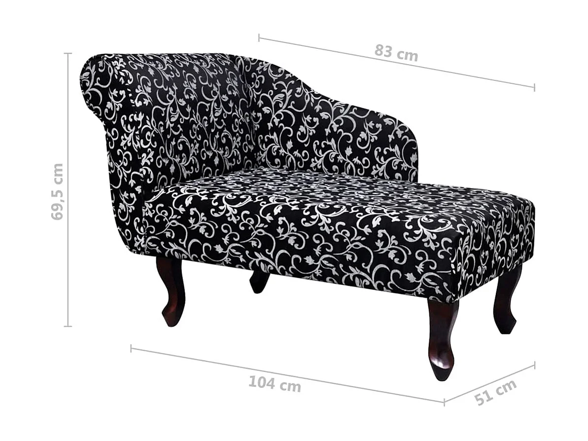 Méridienne chaise longue pour tissu blanche 104 x 51 x 69.5 cm DEC026203