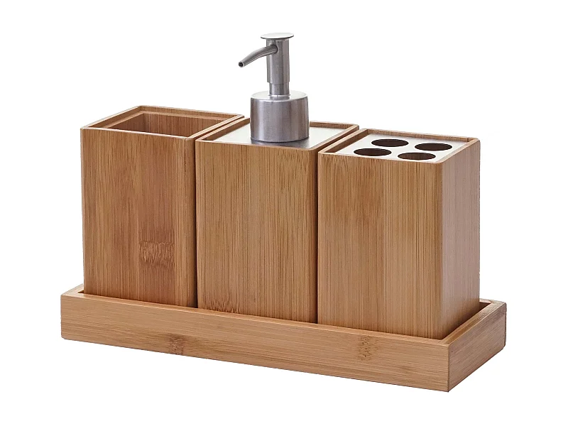 Accessoires de salle de bambou marron 7 x 16 x 7 cm 04_0003021