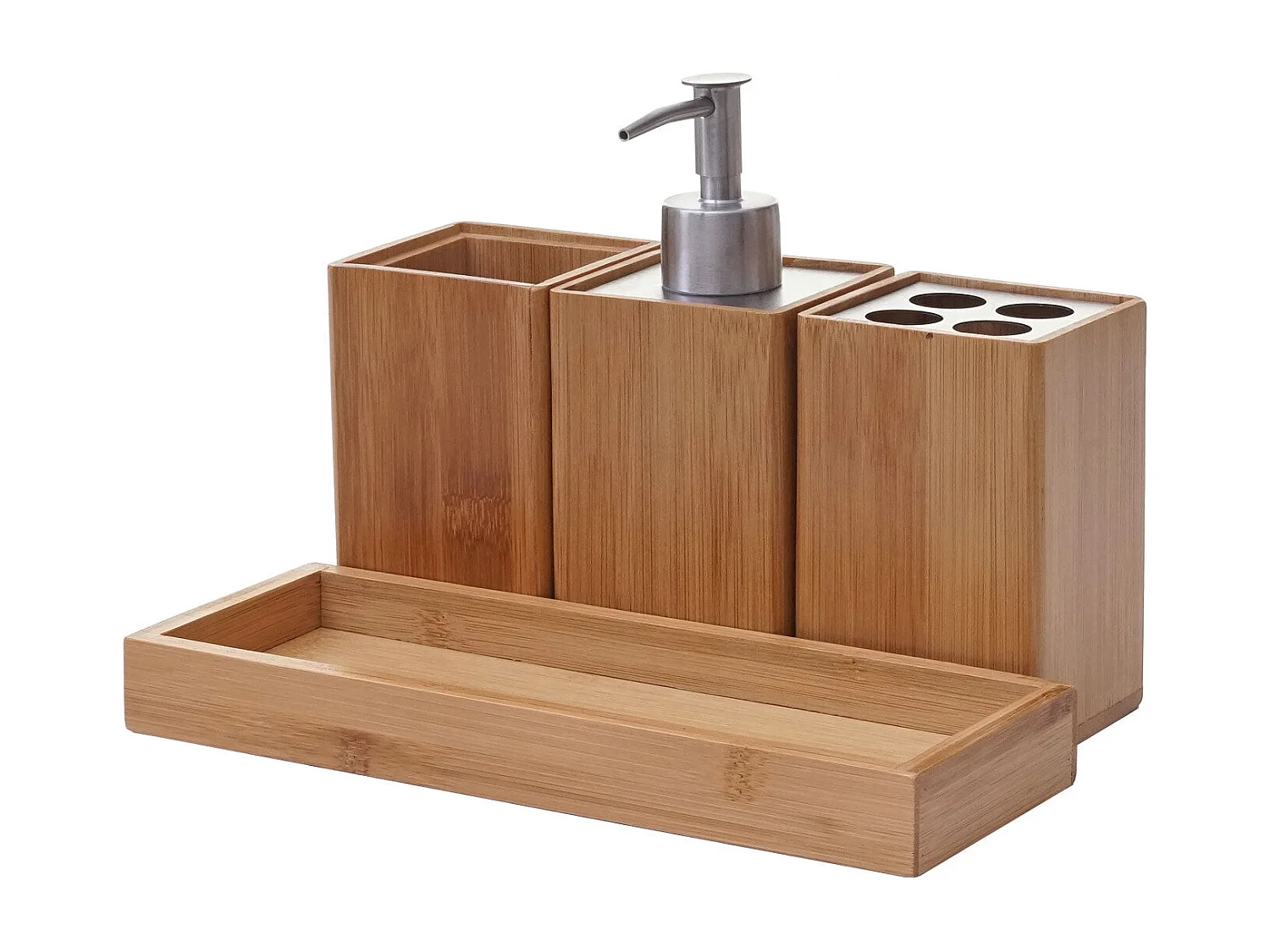 Accessoires de salle de bambou marron 7 x 16 x 7 cm 04_0003021