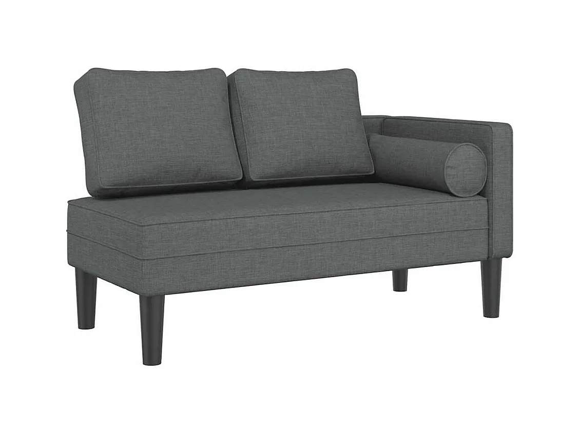 Méridienne chaise longue canapé tissu grise 116.5 x 62 x 57.5 cm DEC026078