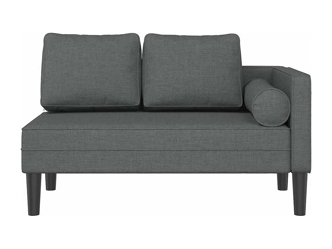 Méridienne chaise longue canapé tissu grise 116.5 x 62 x 57.5 cm DEC026078