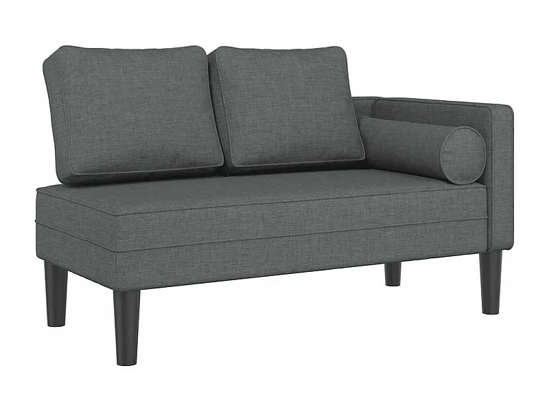 Méridienne chaise longue canapé tissu grise 116.5 x 62 x 57.5 cm DEC026078