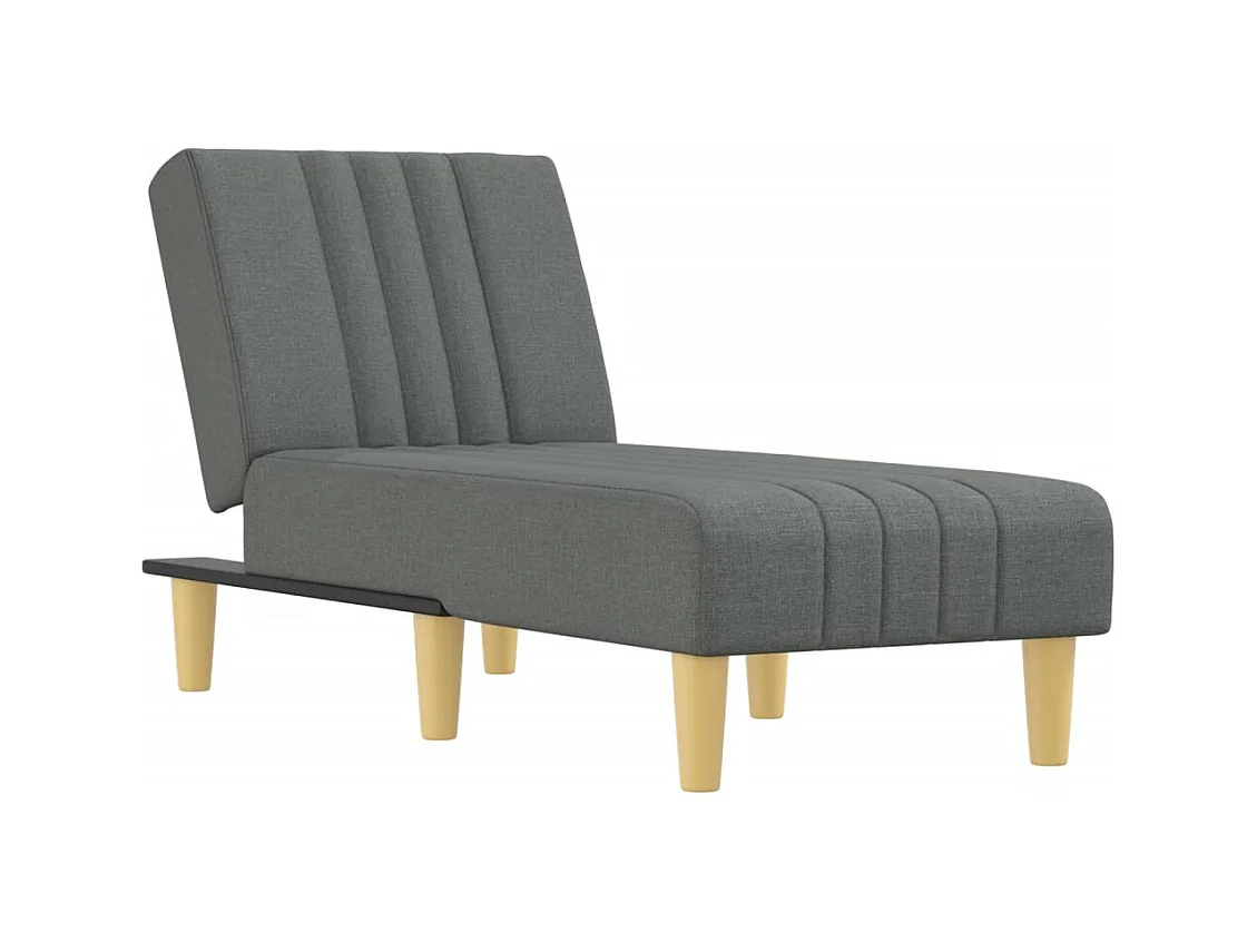 Méridienne chaise longue pour tissu grise 55 x 155 x 33 cm DEC026181
