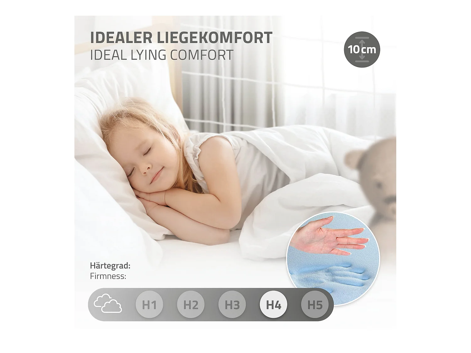 ML-Design Cama infantil 90x200cm madera + colchón 10cm, forma de portería de fútbol con escalera de trepar, cuna individual para niño con somier y red