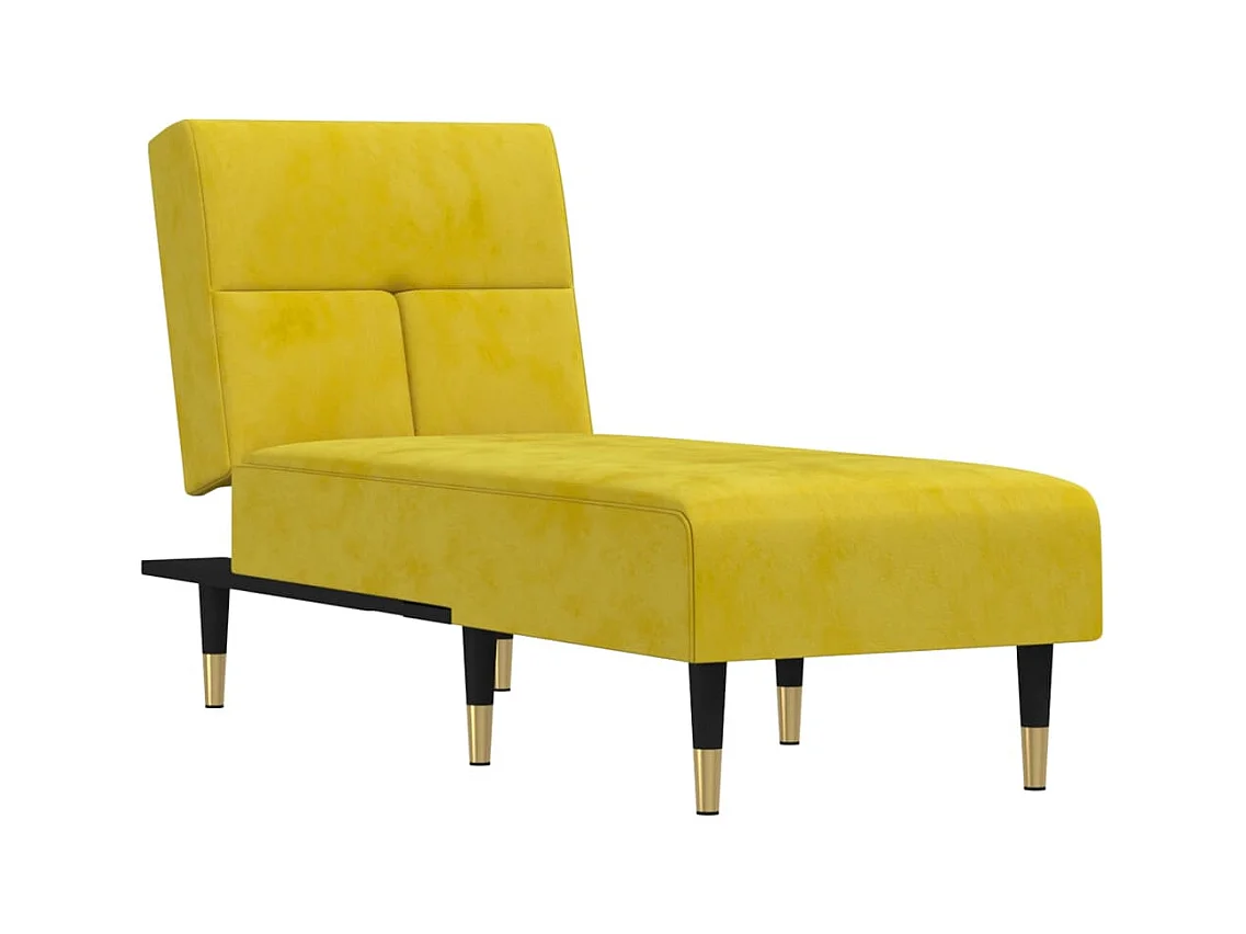Méridienne chaise longue pour jaune 55 x 155 x 33 cm DEC026197